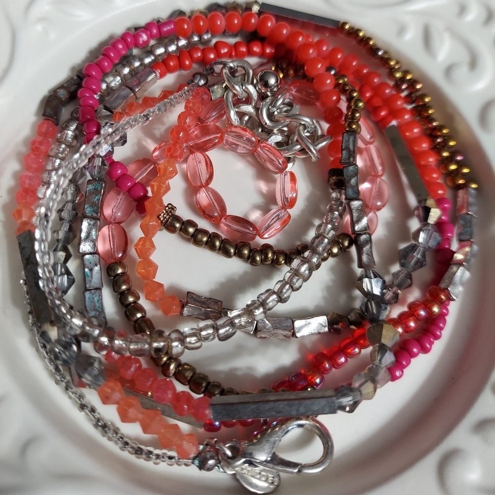 Chico's Silver/Multi-Texture 'Berry' Necklace